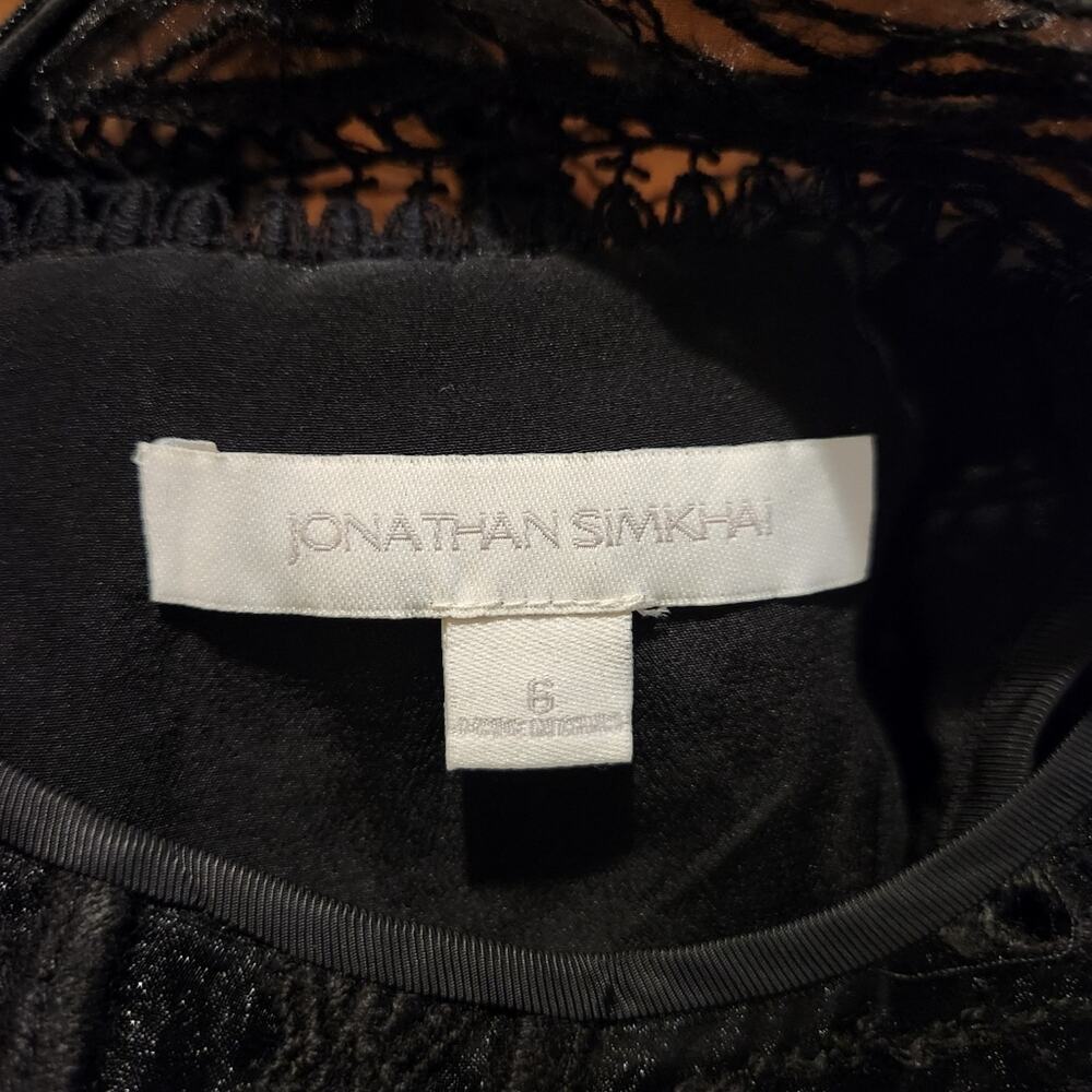 Jonathan Simkhai black pleated crochet midi dress size 6 - Picture 8 of 9